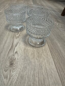 Retro broušené skleněné misky - 3