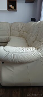 Kožená rohová sedací souprava - 3