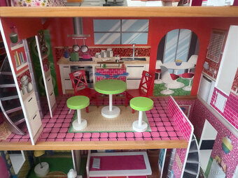 Barbie Dům snů velký dřevěný + nábytek - 3