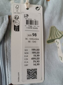 Pyžamo/overal vel. 98 - houby modré Lindex - 3