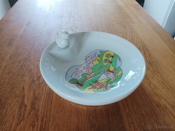 RUČNĚ MALOVANÝ DĚTSKÝ PORCELÁNOVÝ TERMOTALÍŘ LIMOGES FRANCIE - 3