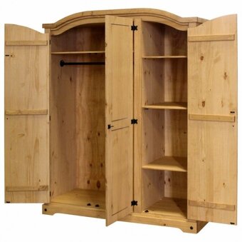 Dřevěná skříň 3dveřová CORONA vosk - 3