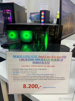 HERNÍ STOLNÍ PC/Intel Core i5-6.gen/SSD 240GB/HDD 500GB/RAM - 3