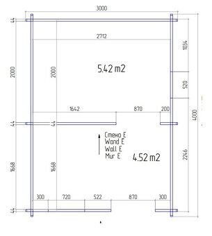 Domek LEO s teráskou, 2 místnosti, 3x4 m,44 mm - 3