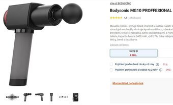 Masážní pistole Bodysonic MG10 Professional (PC 4880 Kč) - 3