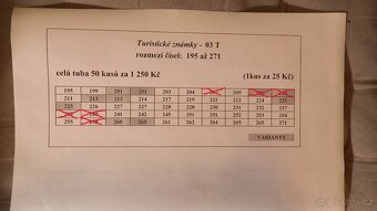 Turistické známky č. 1 - 2635 AKTUALIZACE 31.3.25 - 3