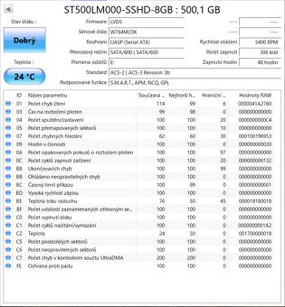 Téměř nepoužitý hard disk Seagate SSHD 500 GB - 3