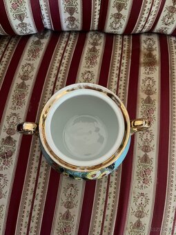 Ručně malovaná porcelánová cukřenka se zlatem – dekorativní - 3