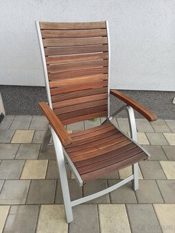 Prodám polohovatelná zahradní křesla hliník/teak - 3