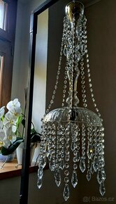 Starožitný celoskleněný lustr,  lustřík - 3