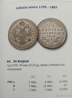 AG 24 Krejcar 1800 A Vzácnější mince RU - 3