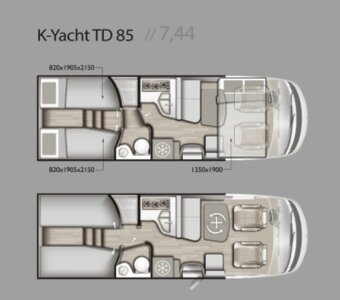 5 míst 180PS Iveco motor bez AdBlue Mobilvetta obytné auto - 3