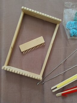 Dětský tkalcovský stav dřevěný Woodyland - weaving loom - 3