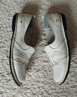 Dámské kožené mokasíny, polobotky, bílé, vel. 39, Baťa - 3