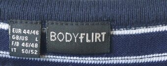 Úpletové modré šaty s proužky - Bodyflirt - vel. 44 - 3
