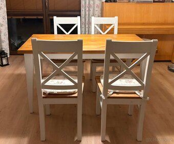 Dřevěná provence jídelní sestava LILLE z masivního dřeva - 3