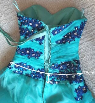 TYRKYSOVÉ PLESOVÉ ŠATY vel.34 - 3