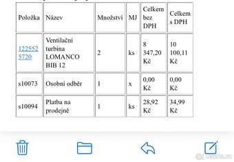Prodam ventilacni turbinu Lomanco BIN 12 - 3