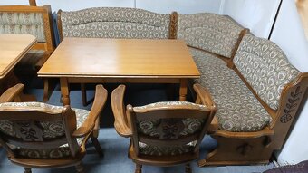 Rustikální rohová lavice+2stoličky+rozkl.stůl - 3