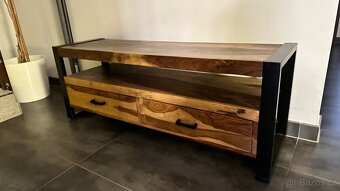 TV stolek masiv kov 120 cm - 3