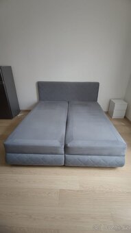 Šedá čalouněná manželská postel boxspring Sofia 180x200 - 3