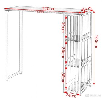 WOLTU BT26hei Barový stůl 120x40x105cm - 3