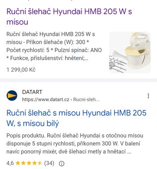 Ruční šlehač, s mísou, celá sada - 3