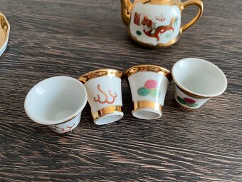 Značený čínský čajový servis porcelánový drak - 3