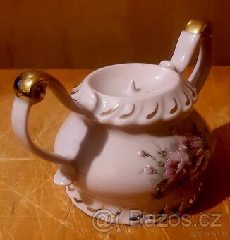 Svícen z růžového porcelánu - 3