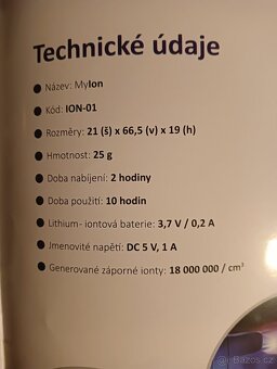 Přenosná iontová čistička vzduchu + dárek - 3