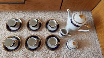 Retro porcelánový čajový/kávový servis kobalt Leander - 3