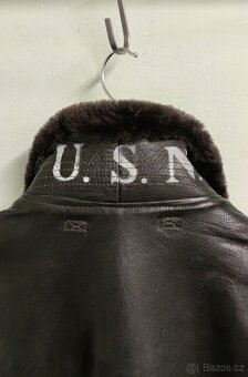 Letecká hnědá kožená bunda USN G-1 - 3