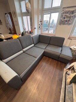 Rohová rozkládací sedací souprava - 3