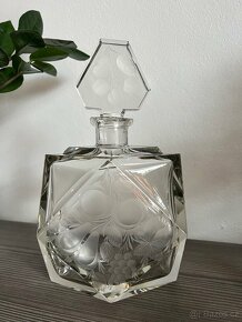 Broušená karafa, skleničky panáky retro vintage, likérová - 3