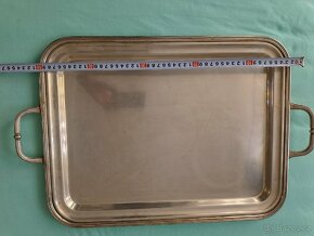 Alpaka,postribreno. Starožitné podnosy 5 ks - 3