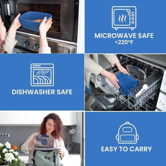 Box na svačinu Bugucat 2000 ml – modrý - 3