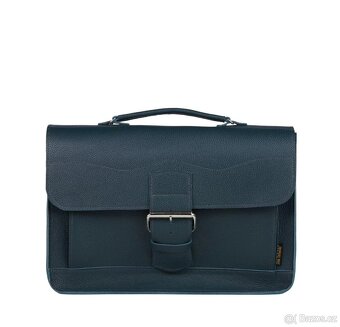 Kožená taška - tmavě zelená - NOVÁ - 3