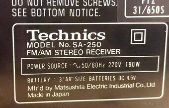RECEIVER TECHNICS SA-250 (ROK 1984) - 3