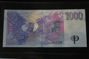 Bankovka 1000 Kč s přítiskem, série R76 - 3