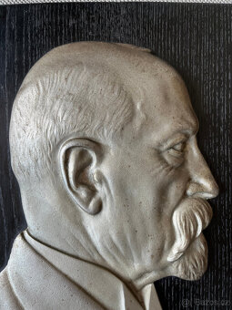 Starožitný reliéf, plaketa T. G. Masaryk, J. Pelikán - 3