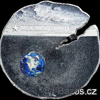 Stříbrná mince s meteoritem Estacado - 3