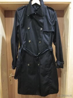 Černý trenčkot H&M -vel.XL - 3
