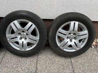 ALU originál VW 5x100, 15" + letní 195/65/R15 - 3