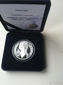 stříbrná medaile Karel Gott - zpěvák proof - 3