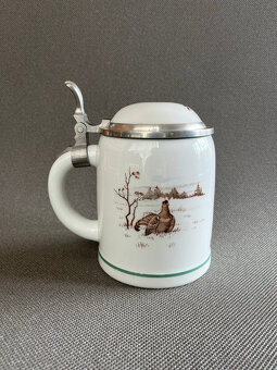 Porcelánový korbel s víkem Lovecký motiv, Tirschenreuth - 3