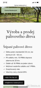 Palivové dřevo štípané - Farma Noskových u Miletína - 3