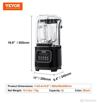 Nový Profesionální mixér VEVOR se štítem - 3