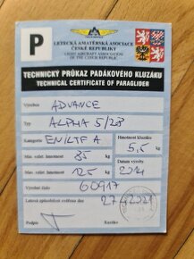 Paragliding komplet Advance Alpha EN A - 3