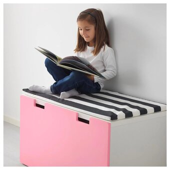 IKEA STUVA lavice bílo růžová šuplík - 3