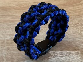 PARACORD náramek (18 cm) blue - black - 3